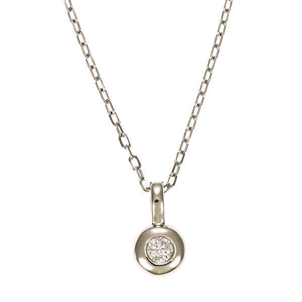 Collier, 14K, Weißgold, Brillant