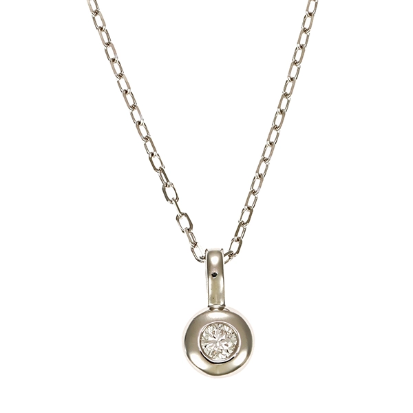 Collier, 14K, Weißgold, Brillant