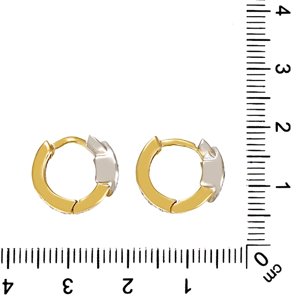 Creolen, 14K, Gelb-/Weißgold, Zirkonia