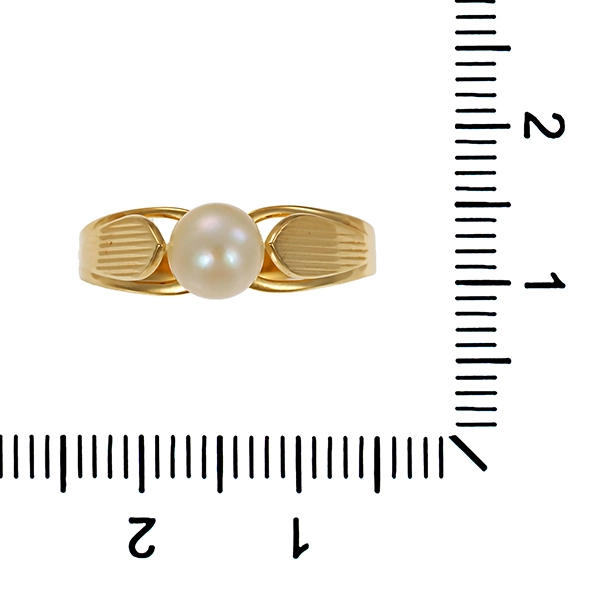 Ring, 8K, Gelbgold, Perle