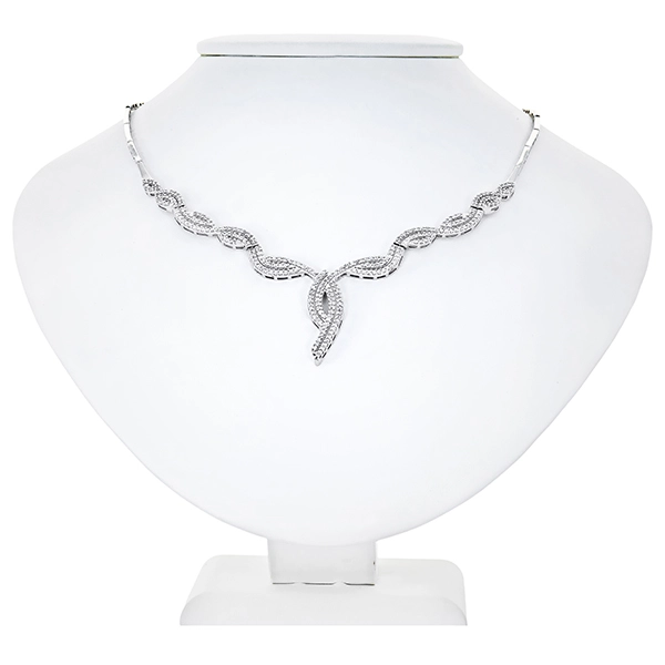 Collier, 14K, Gelb-/Weißgold, Zirkonia