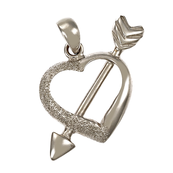 Anhänger, 18K, Weißgold, Herz