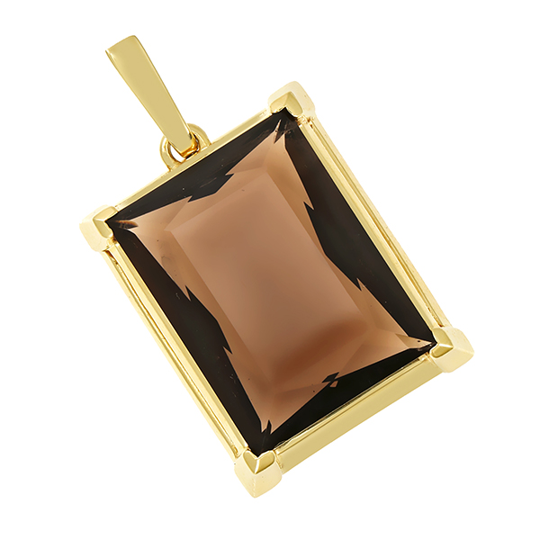 Anhänger, 14K, Gelbgold, Rauchquarz