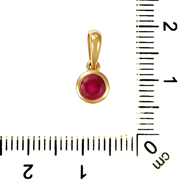 Anhänger, 14K, Gelbgold, Rubin