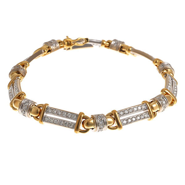 Armband, 18K, Gelb-/Weißgold, Brillanten