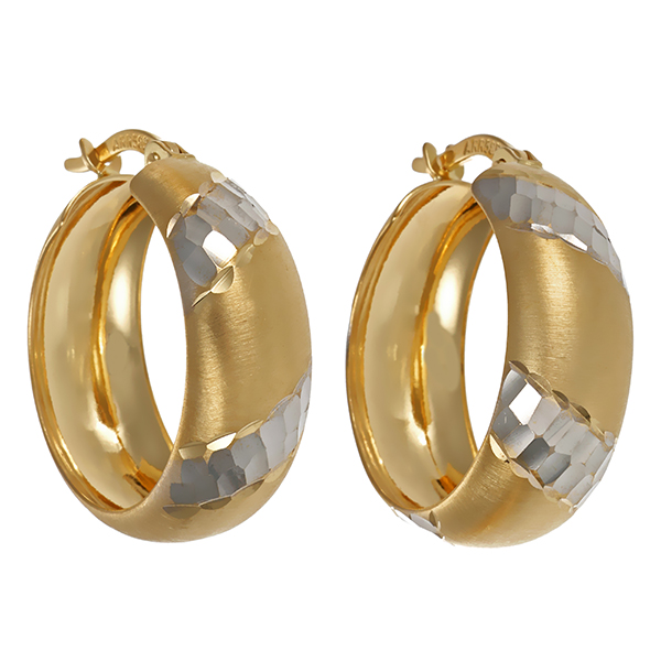 Creolen, 14K, Gelb-/Weißgold