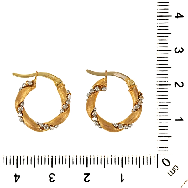 Creolen, 14K, Gelb-/Weißgold