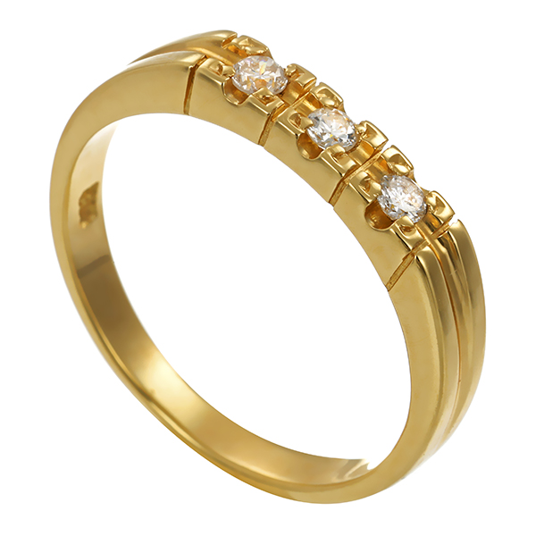 Diamantring, 14K, Gelbgold, Brillanten 0,18 ct