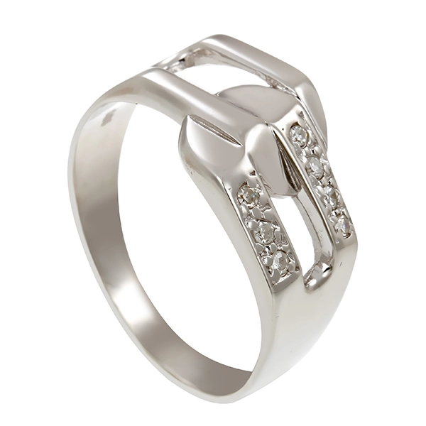 Diamantring, 14K, Weißgold, Diamanten