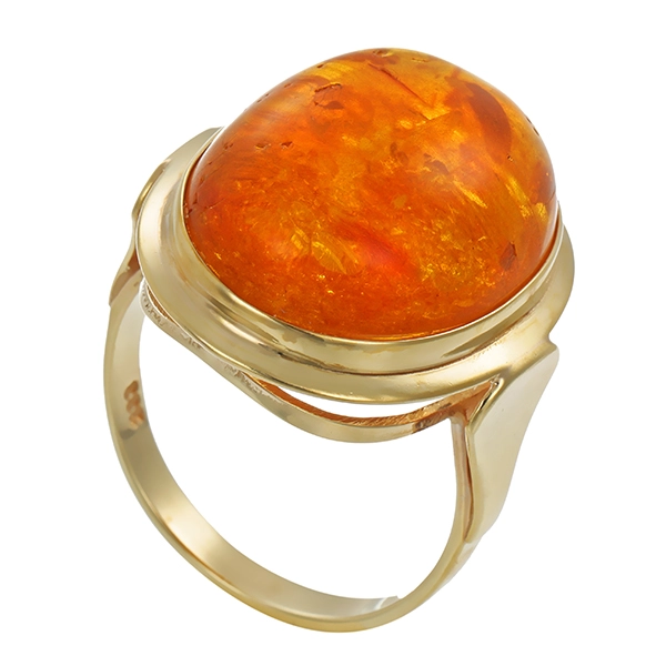 Ring, 8K, Gelbgold, Bernstein