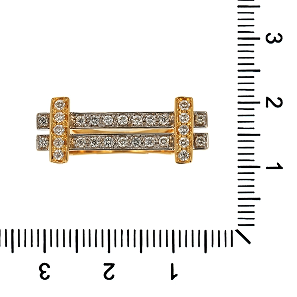 Diamantring, 18K, Gelb-/Weißgold, Brillanten