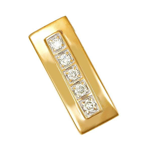 Anhänger, 14K, Gelb-/Weißgold, Brillanten