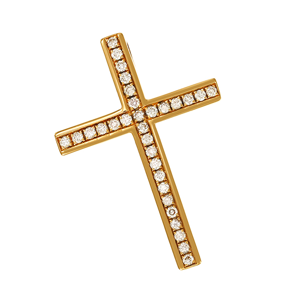 Anhänger, 18K, Gelbgold, Brillanten 