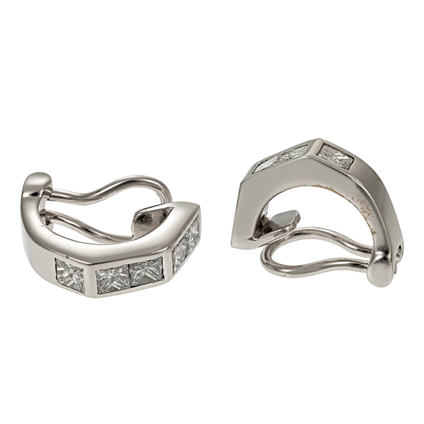 Ohrclipse, 18K, Weißgold, Diamanten 1,20 ct