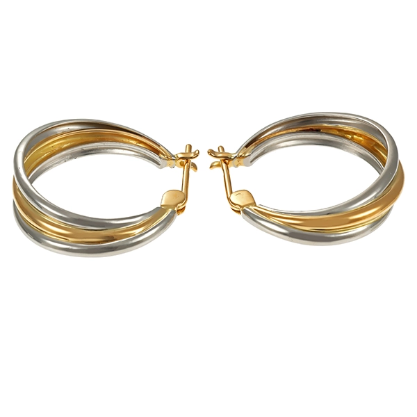 Creolen, Pt950, Platin, 18K, Gelbgold