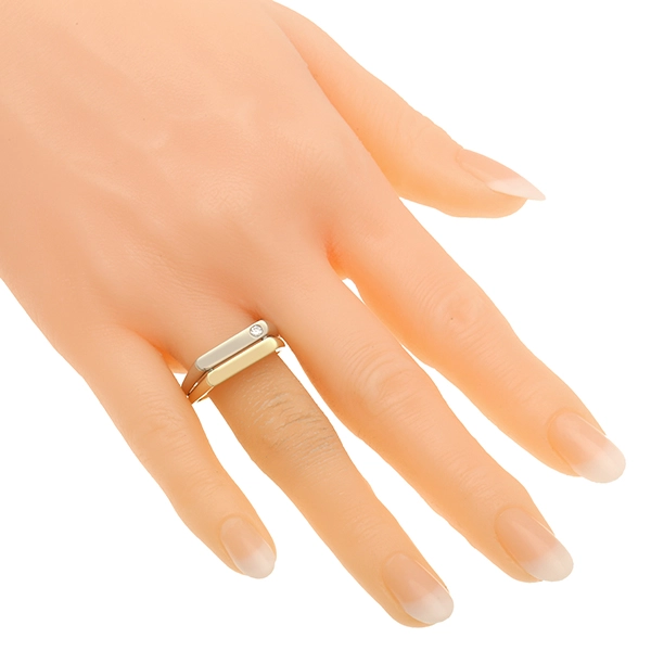 Herrenring, 14K, Gelb-/Weißgold, Brillant, U61