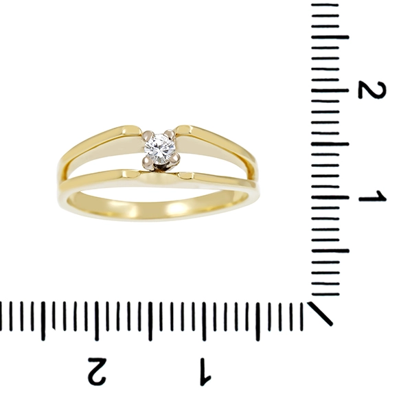 Diamantring, 14K, Gelb-/Weißgold, Brillant