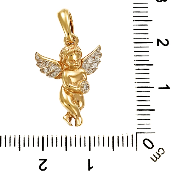 Anhänger, 8K, Gelb-/Weißgold, Brillanten