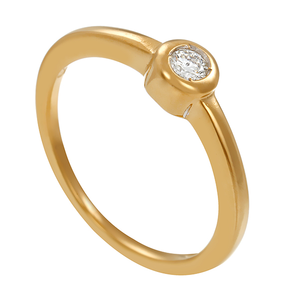 Diamantring, 14K, Gelbgold, Brillant 0,10 ct
