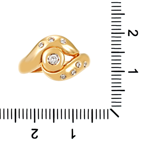 Diamantring, 14K, Gelbgold, Brillanten 0,17 ct