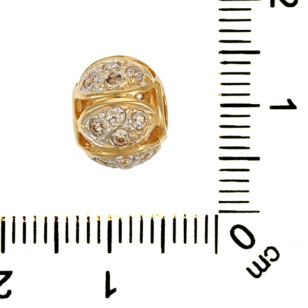 Anhänger, 14K, Gelb-/Weißgold, Zirkonia