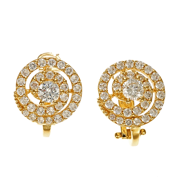 Ohrhänger, 14K, Gelbgold, Zirkonia