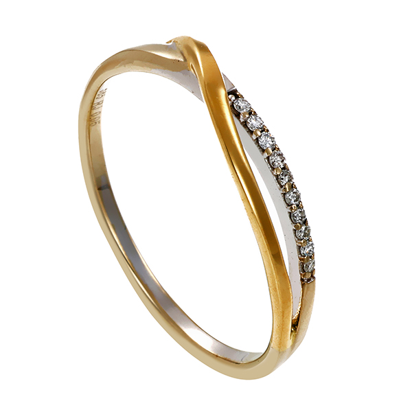 Ring, 14K, Gelb-/Weißgold, Brillant, U58