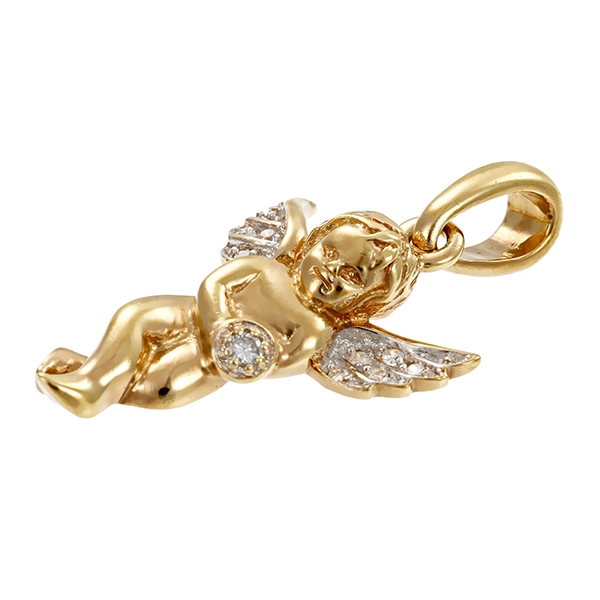 Anhänger, 8K, Gelb-/Weißgold, Brillanten