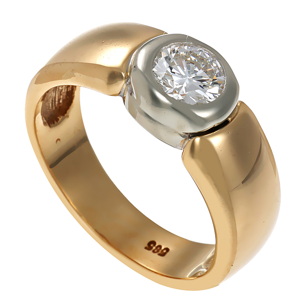 Brillantring, 14K, Gelb-/Weißgold, 0,40ct