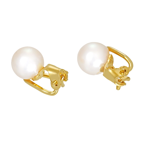 Ohrclip, 14K, Gelbgold, Perle, Clip