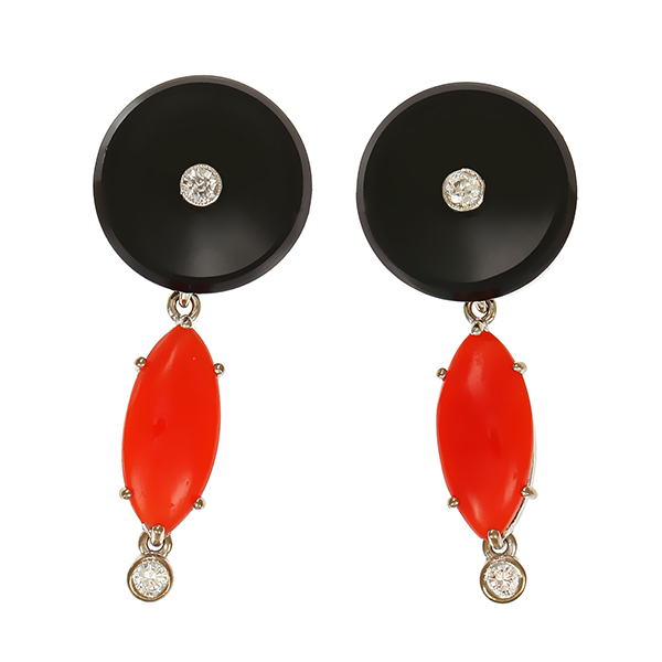 Ohrringe, 18K, Weißgold, Brillanten