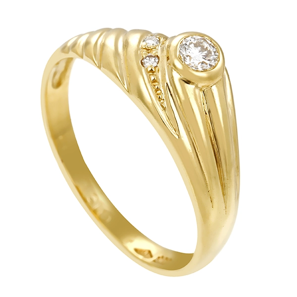 Diamantring, 14K, Gelbgold, Brillanten 0,15 ct