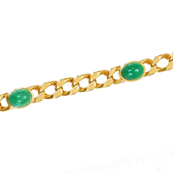 Armband, 14k, Gelbgold, Smaragd