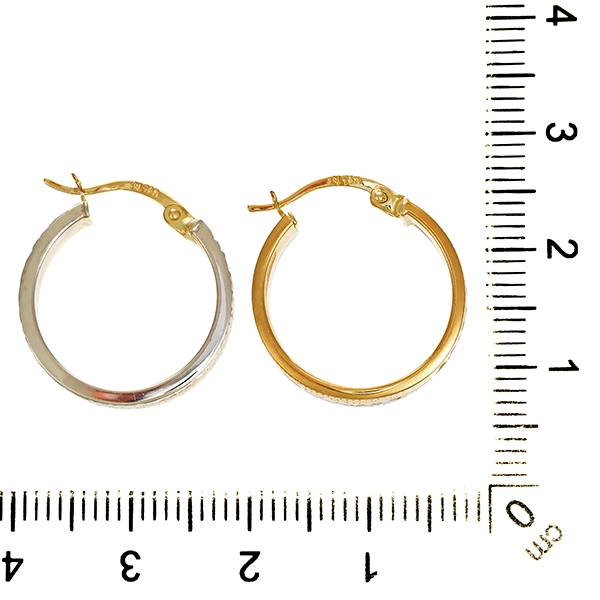 Creolen, 14K, Gelb-/Weißgold