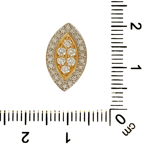 Anhänger, 14K, Gelb-/Weißgold, Brillanten