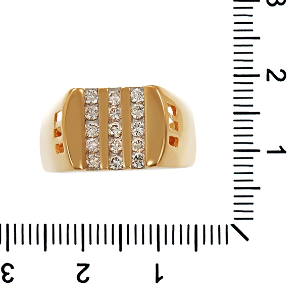 Ring, 14K, Gelbgold, Brillanten