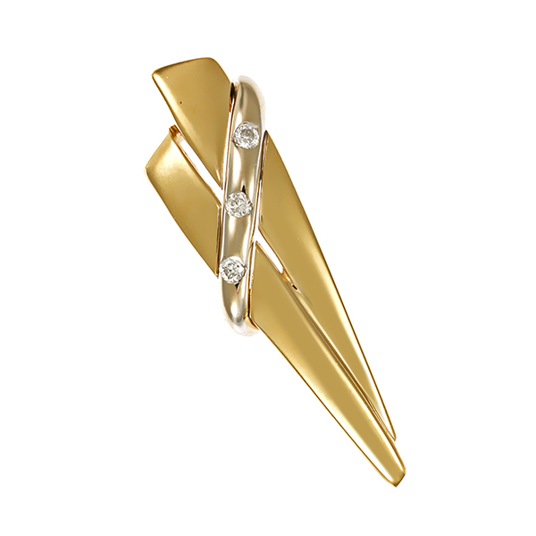 Anhänger, 14K, Gelb-/Weißgold, Brillanten