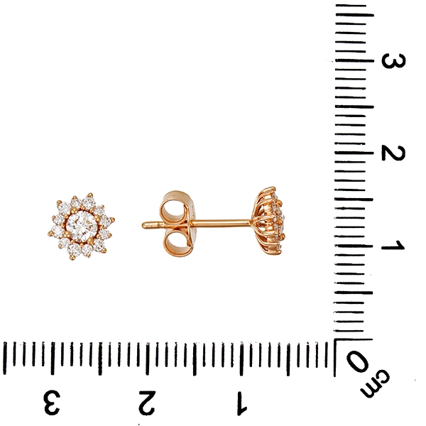 Ohrstecker, 18K, Rotgold, Brillanten 0,52 ct