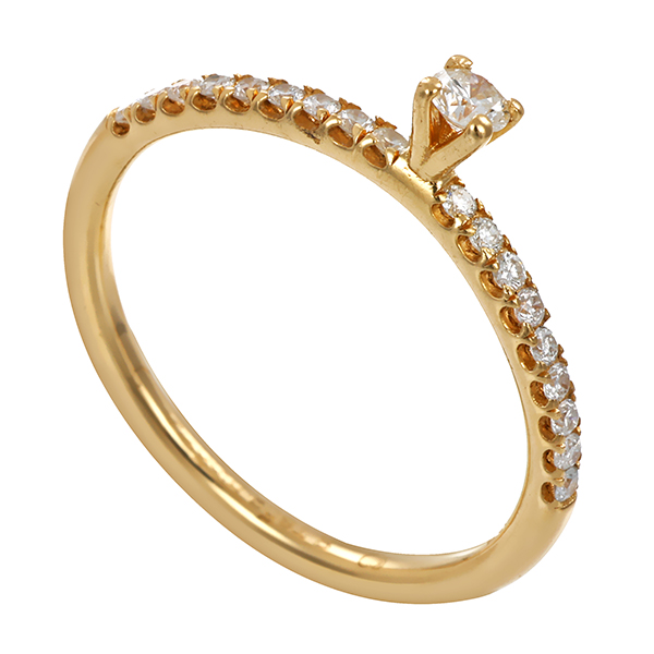 Diamantring, 14K, Gelbgold, Brillanten 0,25 ct
