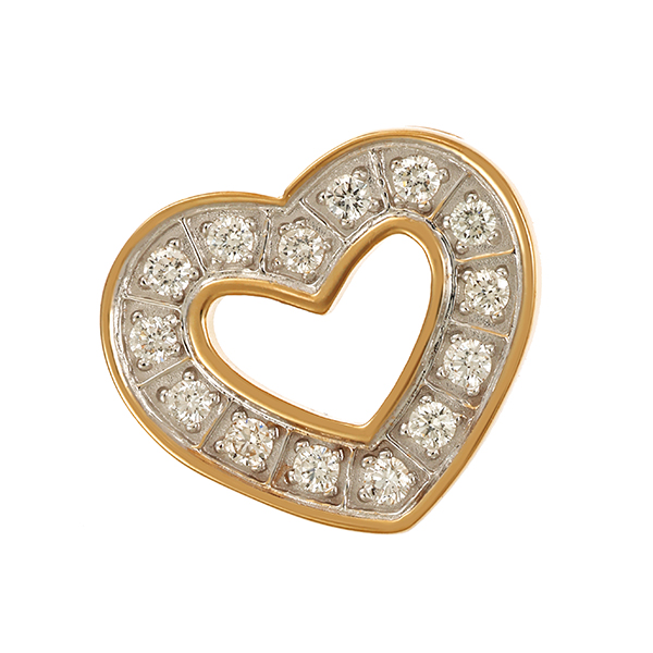 Anhänger, 14K, Gelb-/Weißgold, Brillanten 0,42 ct