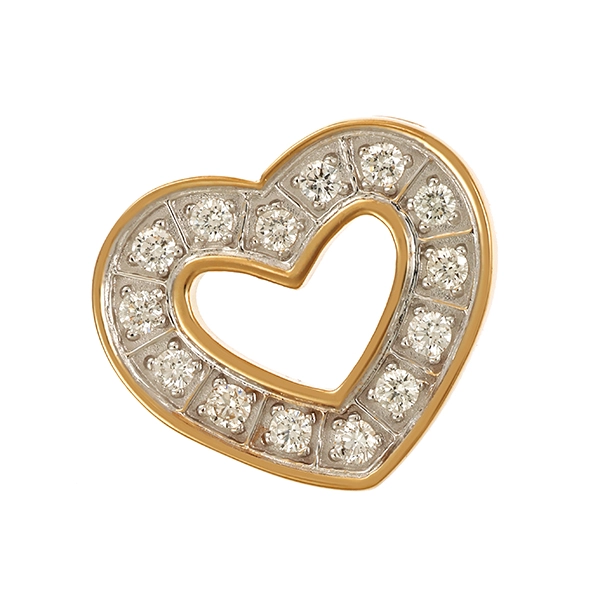Anhänger, 14K, Gelb-/Weißgold, Brillanten 0,42 ct
