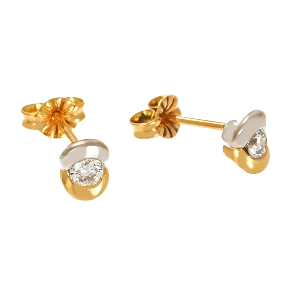 Ohrstecker, 18K, Gelb-/Weißgold, Brillanten