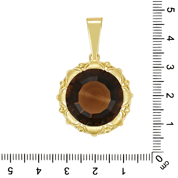 Anhänger, 14K, Gelbgold, Rauchquarz