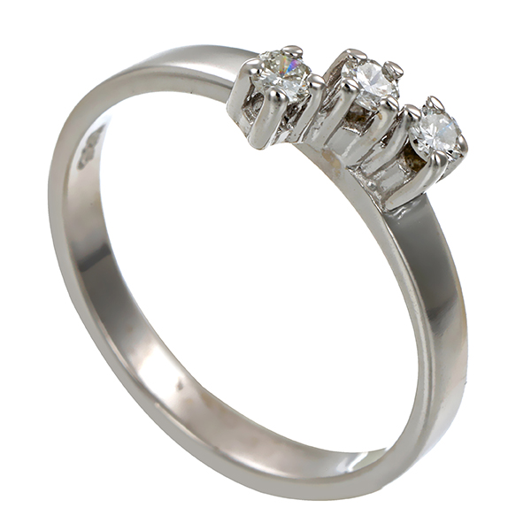 Diamantring, 14K, Weißgold, Brillanten 0,15 ct
