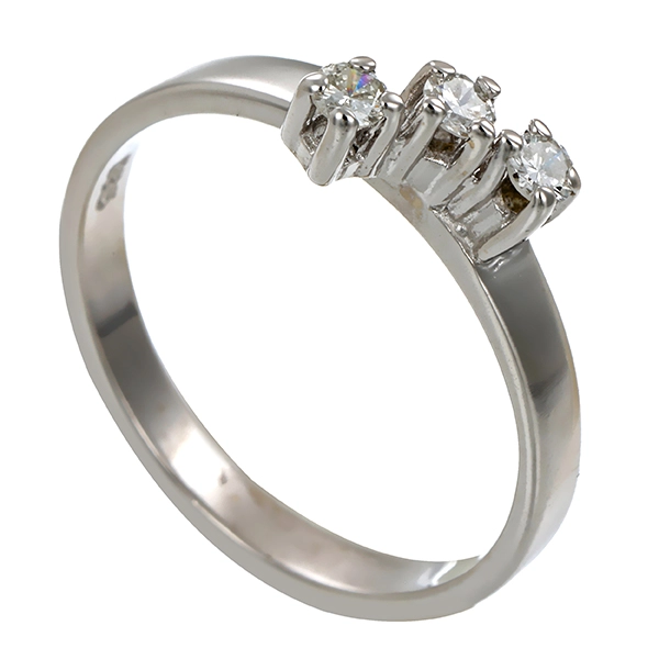 Diamantring, 14K, Weißgold, Brillanten 0,15 ct