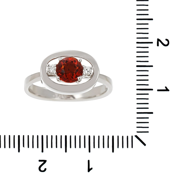 Ring, 14K, Weißgold, Citrin, Diamanten