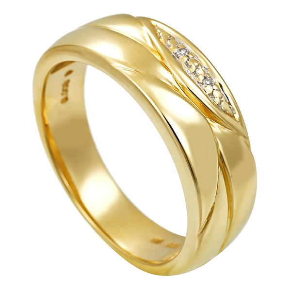 Diamantring, 14K, Gelbgold, Diamanten