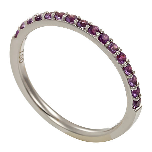 Ring, 18K, Weißgold, Amethyst
