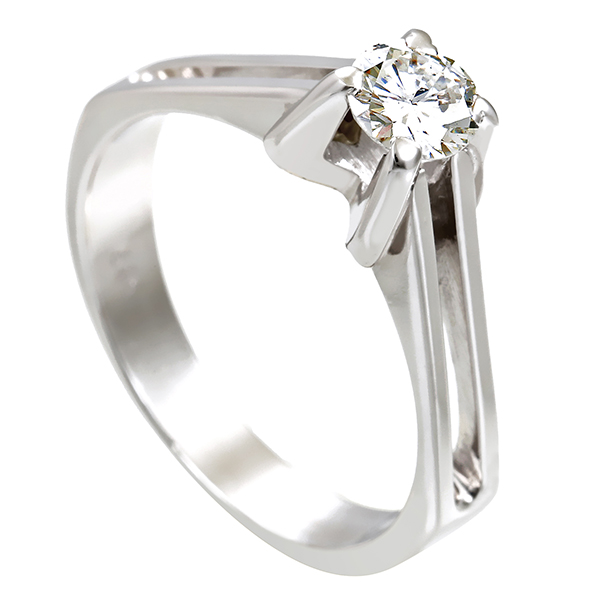 Diamantring, 14K, Weißgold, Brillant 0,40 ct