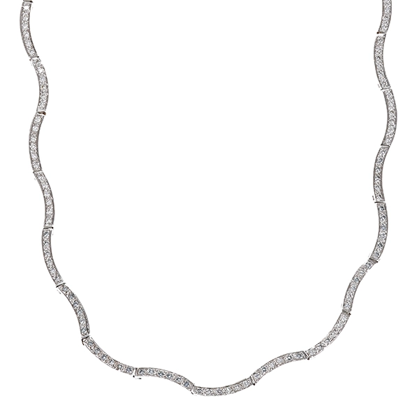 Collier, 18K, Weißgold, Diamanten 0,85 ct
